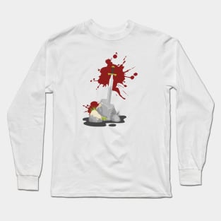 Sword in Stone Red Ink Long Sleeve T-Shirt